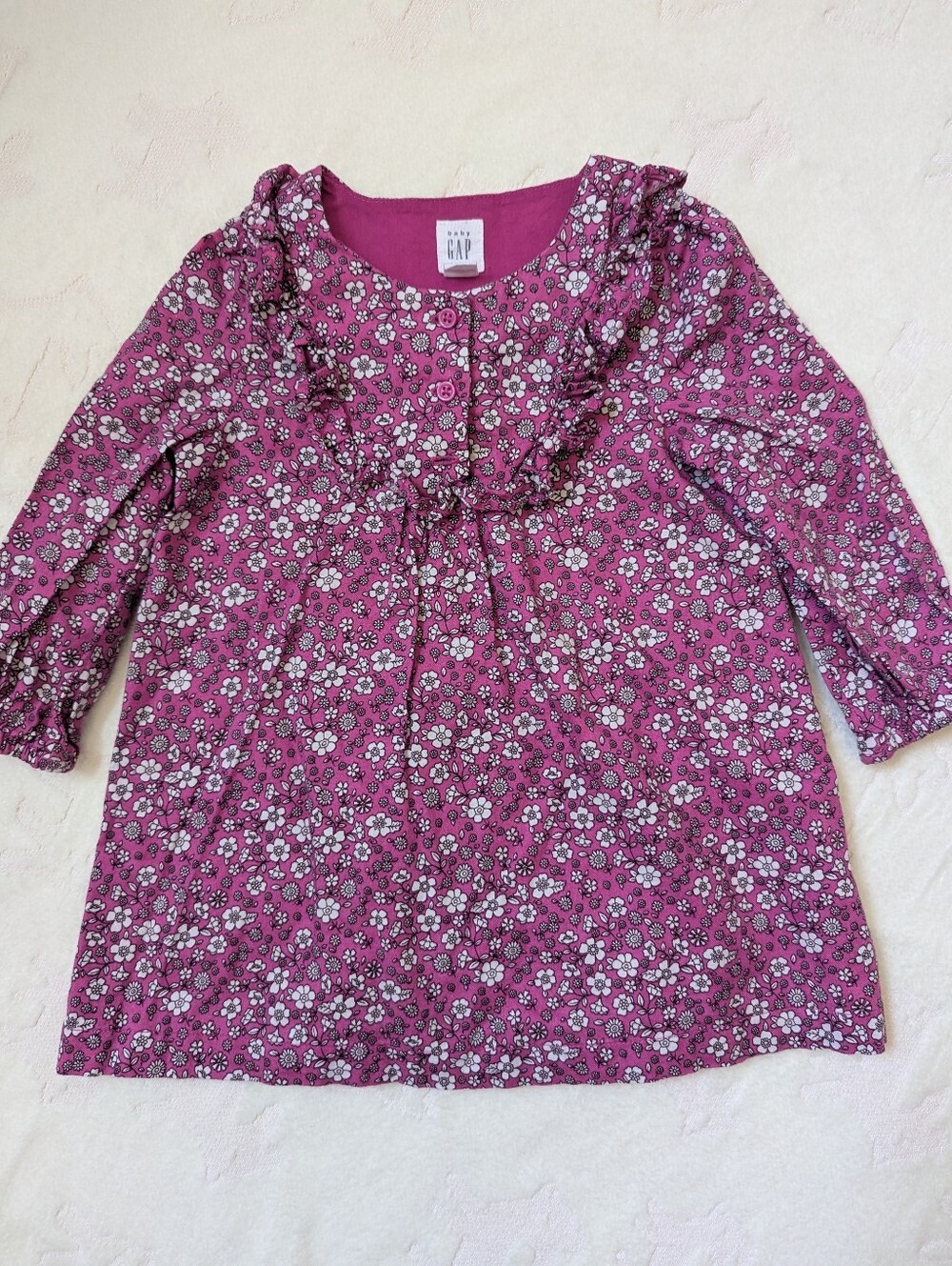 GAP Girls Magenta Floral Ruffle Dress And Bottoms 12-18M